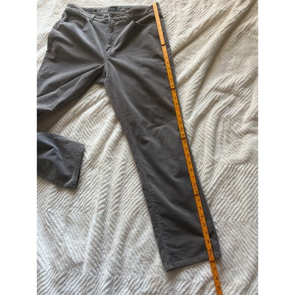Talbots Corduroy Straight Leg Pants Curvy Fit Size 12 Gray Stretch Classic Style - Picture 12 of 15
